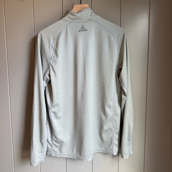 PrAna Mens Orion 1/4 Zip Pullover Long Sleeve Stretch Lightweight Gray L - Picture 4 of 12